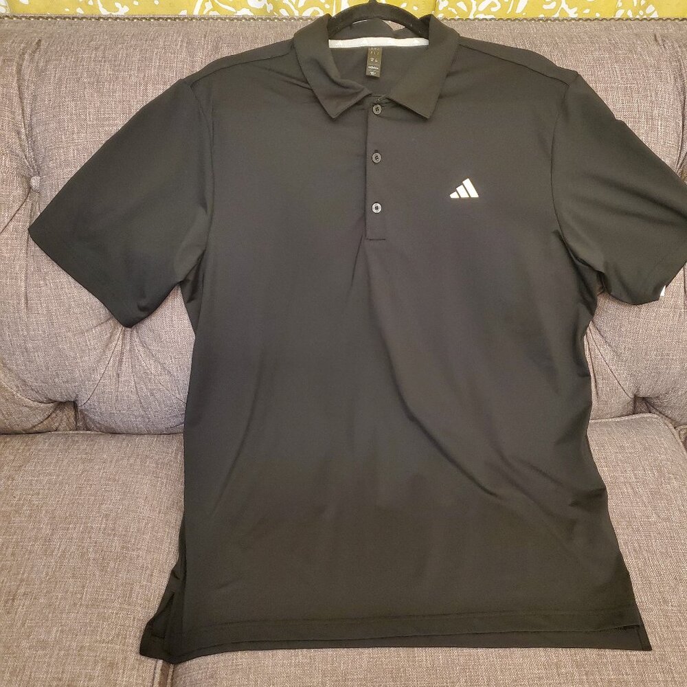 Adidas Polo Shirt Men's Large Golf Tennis Lightweight Casual 3 Button collar
